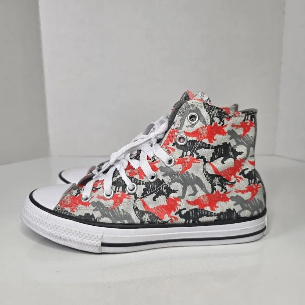 Converse Kids 2 All-Star High-Top Sneakers Dino Daze Orange Gray‎ Black